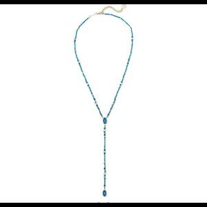 Kendra Scott teal agate Y Bethany necklace